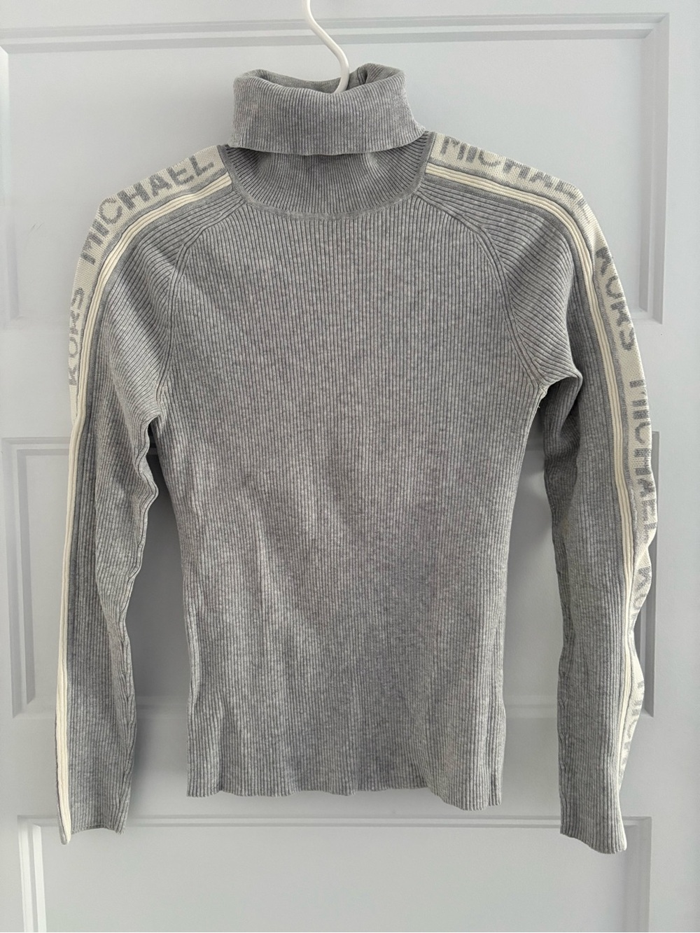 Michael Kors Light Gray Ribbed Turtleneck
